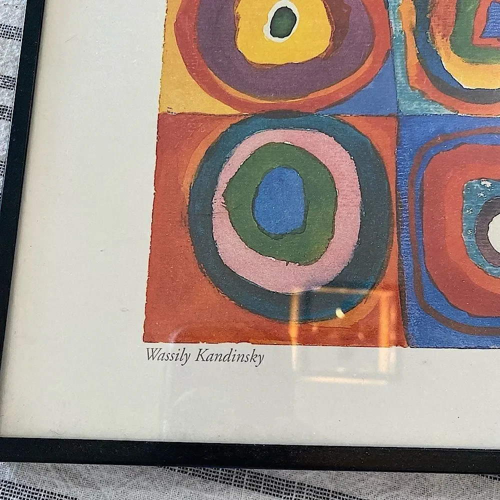 Concentric Circles Color Study Kandinsky Framed Abstract Art Print 12x16”